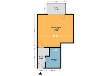 Pronájem bytu 1+kk v osobním vlastnictví, 31 m2, Hostivice