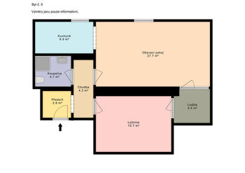 Pronájem bytu 2+kk v osobním vlastnictví, 70 m2, Český Brod