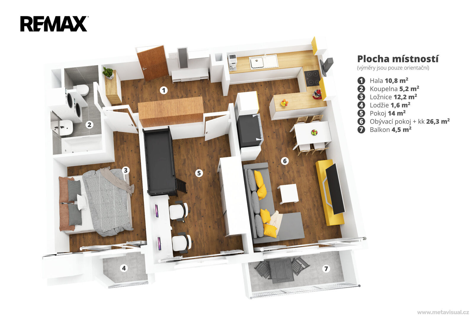 Pronájem bytu 3+kk, 75 m2, Praha