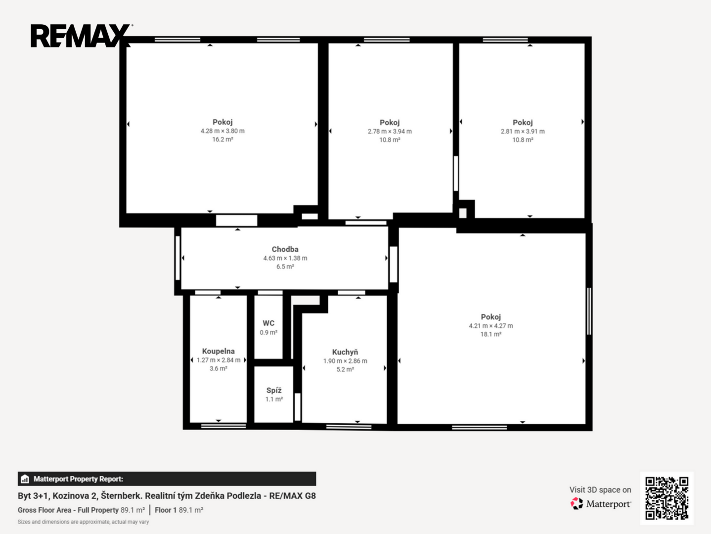 Prodej bytu 4+1 v osobním vlastnictví, 92 m2, Šternberk